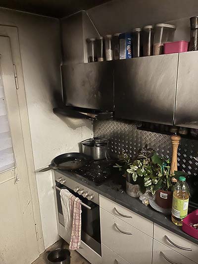 Eine verbrannte Küche